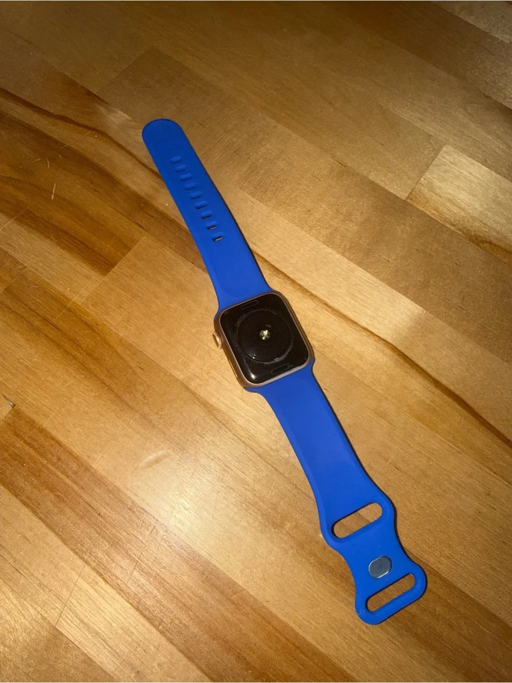 Apple Watch SE watchOS 10.6.2 40mm Blue Silicone Band with charger